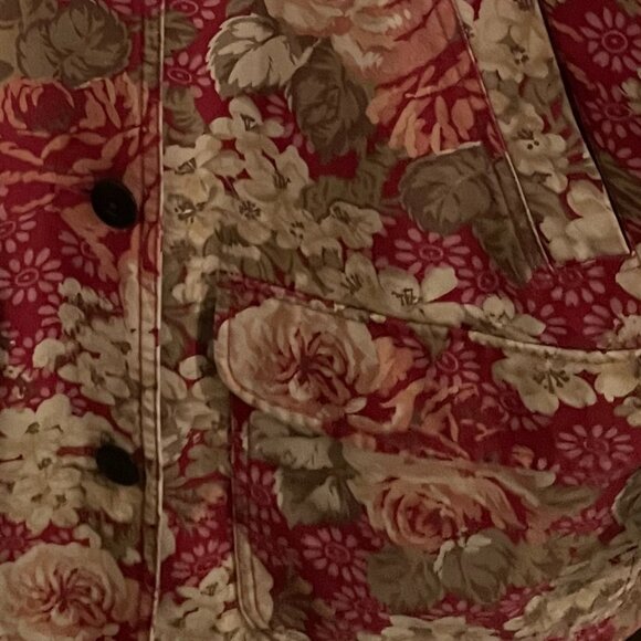Vintage L.L. Bean Floral Barn Chore Utility Jacket Grandmacore Cottagecore Large - Picture 11 of 13